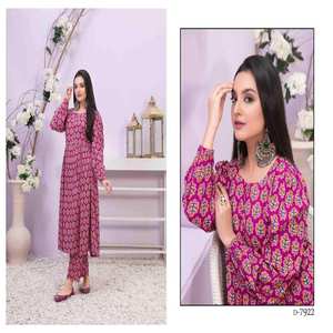 Conjunto de pantalón y camisa de lino de 2 piezas para mujer, diseño moderno con estampado Digital, tendencia novedosa de moda paquistaní india de 4 estaciones - Product Image 2