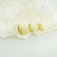 Breloques en micro-pavé de zircon cubique en laiton doré de tailles variées pour bracelet, perles d'espacement en CZ pour la fabrication de bijoux, vente en gros