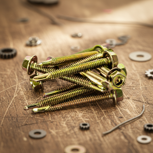 Vis PDC Tek à tête hexagonale autoperceuse en acier au carbone classe 8, galvanisée au zinc et au phosphate, filetage standard, durable, en pouces - Product Image 1