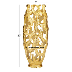 Elegant Style Aluminum Metal Round Shape <b>White</b> <b>Gold</b> Finished Flower <b>Vase</b> Luxury Customizable Personalized - Product Image 4