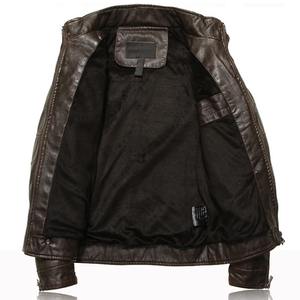 Nuevas chaquetas de cuero para hombre, chaqueta de cuero para motocicleta, abrigos de cuero informales de otoño para hombre, chaqueta de marca ajustada para hombre - Product Image 5