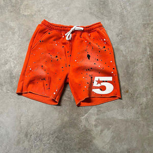 Pantalones Cortos Desgastados con Lavado Ácido para Hombre, Estilo Vintage, Felpa Francesa, Algodón, Ropa Urbana 3D con Cordón, Estilo Casual - Product Image 4