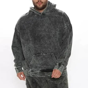 Sweat-shirt à capuche personnalisé très vendu Survêtements Survêtement à capuche et pantalon de survêtement délavés à l'acide Ensemble de 2 pièces pour hommes et femmes - Product Image 4