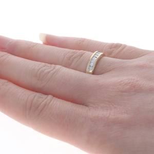 Unisex 14K Baguette 20ctw canal conjunto anillo con 18K chapado en oro amarillo diamante boda banda anillo de compromiso joyería de moda - Product Image 5