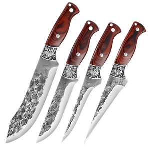 Cuchillo de Camping de Acero Inoxidable con Cambio de Cuchilla por Botón y Mango de Madera, Personalizable OEM - Product Image 4