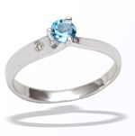 แหวนชุบทองอัญมณีสองชิ้นสำหรับผู้หญิง925เงินสเตอร์ลิงสีฟ้าบุษราคัม - Product Image 4