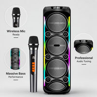 Enceinte Karaoké Sans Fil pour Fêtes avec Affichage LED RGB, Micro Intégré, en Plastique, Puissance 40W, Assistant Vocal IA pour l'Extérieur
