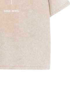 T-shirt en coton lavé surdimensionné personnalisé par le fabricant, beige, imprimé croix religieuse, streetwear pour hommes, look vintage, tee-shirt décontracté - Product Image 5