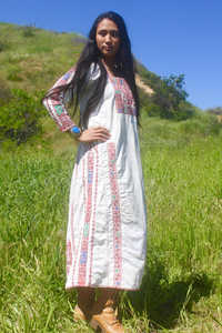 Caftan bédouin antique fait à la main et unique en son genre 100% plus épais tissé à la main coton point de chaîne broderie vers le milieu du siècle - Product Image 4