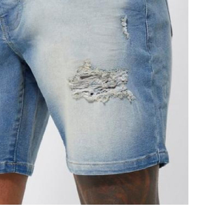 Vente chaude High Street Fashion Taille Élastique Jean Shorts Hommes Fabricant Logo Personnalisé Fitness Shorts Denim Camouflage Shorts - Product Image 4