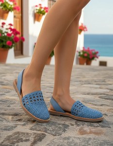 Women Genuine Leather Flat <b>Sandals</b> Handmade Woven Slip Slides Breathable Light Weight Anti-Slip Casual Solid Fashion Trend - Product Image 1