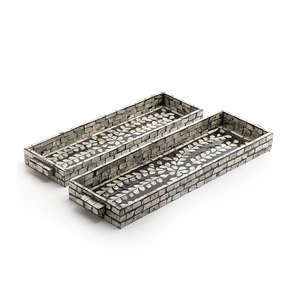 Vaisselle d'hôtel rotin plateau de service au chocolat design merveilleux vaisselle de table MOP chocolat servant essayer de fournisseurs en gros - Product Image 3