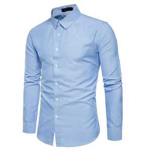 Robe décontractée pour homme chemise à manches longues boutonnée pour le travail formel d'affaires coupe ajustée vêtements de bureau haute visibilité réfléchissants - Product Image 5