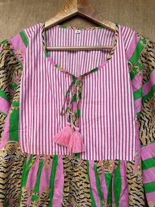 Femmes été bohème Hippie robe coton bloc imprimé col profond Midi Mini longueur Style décontracté naturel lâche chaîne fermeture - Product Image 2