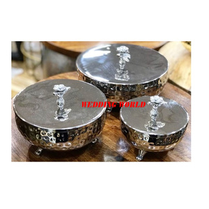 Pot à bonbons en métal Serveur de noix de créateur fini à la main personnalisé Vente en gros Pot à fruits secs en métal de vente à chaud - Product Image 3