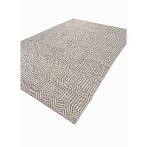 พรมลายเรขาคณิตสีเทาและสีดำ Abrash Adwv-13074 ผลิตจากผ้าวูลวิสโคสแบบทอเรียบ สำหรับบ้าน วัยรุ่น สำนักงาน-สำหรับห้องนั่งเล่น ห้องโถง ห้องต่างๆ - Product Image 2