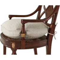 Ensemble de 2 chaises, structure en bois massif sculpté, assise et dossier rembourrés, chaises d'appoint classiques pour salon et lecture