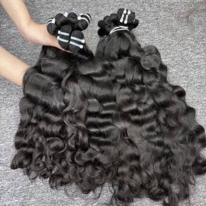 Best <b>Price</b> Cambodian Wavy Hair Natural Wave Vietnamese Human Hair Bundles Top Quality Double Drawn Hair - Product Image 5