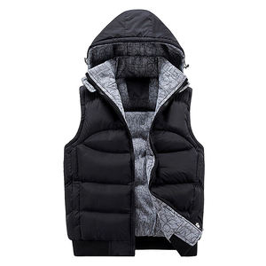 Chaleco grueso y cálido con capucha para hombre, chaqueta sin mangas, a la moda, informal, a prueba de viento, para exteriores, transpirable, respetuoso con el medio ambiente - Product Image 5