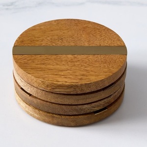 Posavasos redondos de mármol con caja redonda de madera, juego de posavasos hechos a mano para taza de té, a precio asequible - Product Image 5