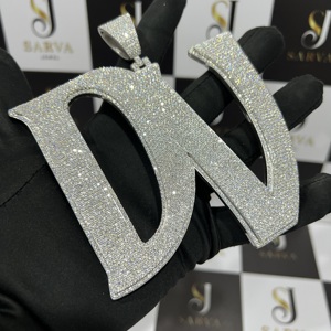 Pendentif de luxe en argent Sterling 925 personnalisé VVS Moissanite diamant taille brillant pendentif en diamant Style Hip Hop pour hommes femmes - Product Image 5