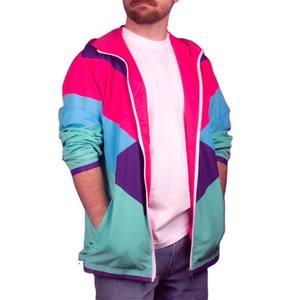 Veste décontractée pour homme de style vintage à capuche respirante personnalisée rose turquoise violet orange inspirée du style de la rue - Product Image 4