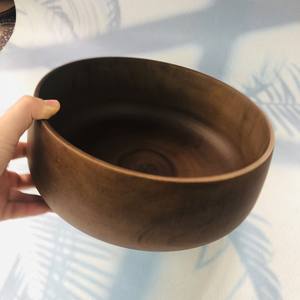 Vente chaude bol à fruits bol à salade en bois naturel ustensiles de cuisine artisanat du Vietnam Logo personnalisé Acceptable - Product Image 5