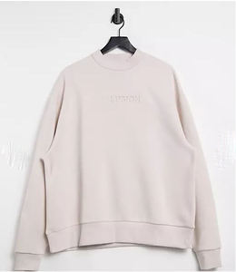 Jersey desgastado personalizado de peso pesado, ropa de calle de gran tamaño 100% de algodón con estampado Waffle Knit, sudadera térmica de manga larga para hombre - Product Image 5