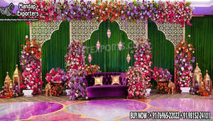Paneles de Escenario nocturno Mehndi coloridos de estilo tradicional, decoración de escenario de boda de inspiración marroquí, columpio - Product Image 3