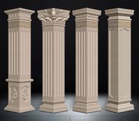 Colonne carrée en travertin naturel, pilier en acier inoxydable pour la conception architecturale d'intérieur, design moderne, résistant à l'eau, sur mesure