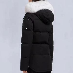 Womens <b>Down</b> Puffer Hooded Leather <b>Jacket</b> FOX Shearling Fur Trim Removable Hood Quilted Puffy Lamb Sheepskin Sporty Winter <b>Jacket</b> - Product Image 4