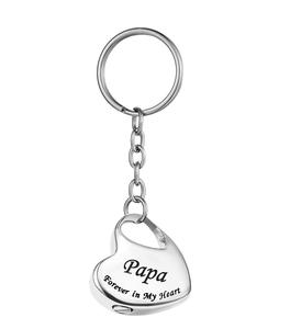 Papa Metal Family in Heart Stainless Steel Memorial <b>Keepsake</b> Urn Keychain for <b>Ashes</b> Cremation Jewelry Custom Size - Product Image 4