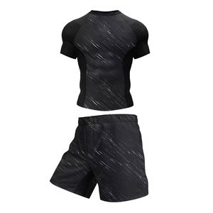 Premium <b>Men</b> <b>Rash</b> <b>Guard</b> and Shorts Set UPF 50+ Surfing Suit Lightweight Compression Swimwear Outfit - Product Image 1