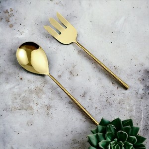 Cổ phiếu mới Flatware sets thép không gỉ salad máy chủ Spoon & <span class=keywords><strong>Fork</strong></span> trong bạc Vàng Rose Gold đồng Màu sắc - Product Image 1