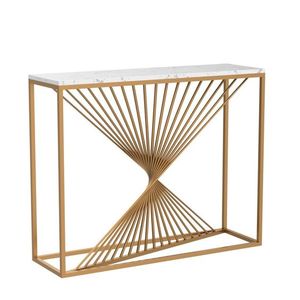 Modern Design Black Color Metal <b>Console</b> <b>Table</b> <b>with</b> <b>Marble</b> <b>Top</b> Sleek Design for Entryway Living Room or Hallway Deco - Product Image 5