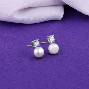 ต่างหูมุกคริสตัลเงินและมีค่า - Product Image 5