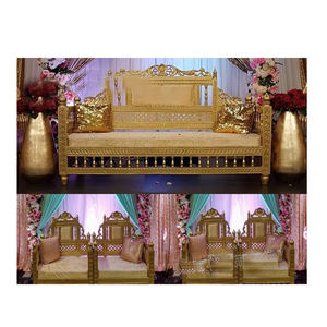 Meilleur ensemble de canapés Maharaja pour mariage arabe, couleur personnalisée, style moderne classique, bois traité léger, design luxueux - Product Image 1