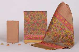 Custom Made Chanderi Silk <b>Block</b> <b>Printed</b> Dress Material for Girls & Ladies Dresses & for Resale. - Product Image 2