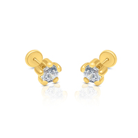 Boucles d'oreilles vintage en or avec pierres CZ à 5 broches Motif animal religieux à la mode Alliage plaqué rhodium Bijoux en laiton pour les fêtes