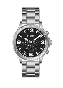 Montre en acier inoxydable en gros - Montre-bracelet à quartz pour homme avec date, boîtier en alliage, cadeau de mode décontracté - Product Image 1