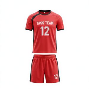 Uniformes de football pour hommes de haute qualité avec logo personnalisé, 100% polyester, séchage rapide, respirant, col en V, dernier design, ensembles de football - Product Image 1