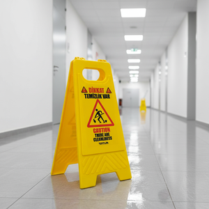 Set of 5 Durable PPC Cleaning Sign-Simple Metal & <b>Plastic</b> Design - Product Image 1