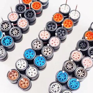 عجلات مطاطية رائجة البيع بمقياس 1:64 لسيارات Real Riders Carros Chiisai، عجلات وإطارات بمحامل بمقياس 1/64، عجلات سيارات معدنية بمقياس 1/64 لنماذج السيارات - Product Image 3