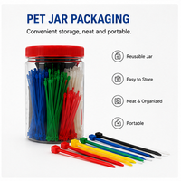 Kit Surtido de Bridas de Nylon en Tarro de PET |   Juego de Bridas de Plástico de Colores en Varios Tamaños para Uso Doméstico, Automotriz e Industrial