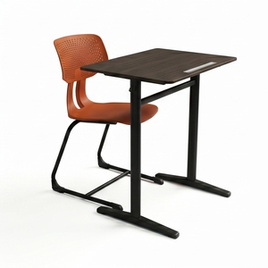 Escritorio Escolar Moderno ARSU con Superficie de Madera y Silla Colorida para Uso en el Aula - Product Image 4