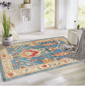 NOUDS RUG fait à la main noué à la main de haute qualité Floral turc Oushak tapis Vintage Style laine tapis doux Pastel pour la maison - Product Image 4