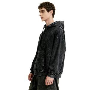 Sudaderas con Capucha de Alta Calidad con Logotipo Serigrafiado para Hombre, Sudaderas Gruesas Personalizadas 100% Algodón, Estilo Vintage Lavado Ácido Desgastado - Product Image 2