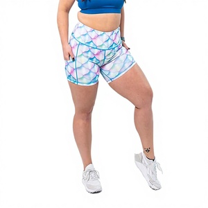 Shorts de sport pour femmes en toile, taille mi-haute, écologiques, respirants, séchage rapide, Spandex/Polyester pour la gym et le yoga - Product Image 3