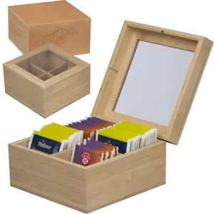 Boîte à thé en bambou personnalisée SIMONETTA pour le stockage et le rangement des aliments - Product Image 1