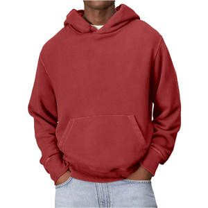 Sudadera con capucha de algodón de gran tamaño con logotipo bordado personalizado para hombre - Product Image 3
